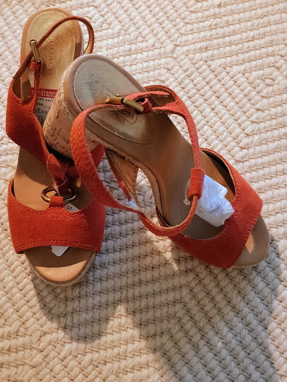 Coach Vahren Coral Suede Slingback Sandals with Gold Accent - Women 11 New
